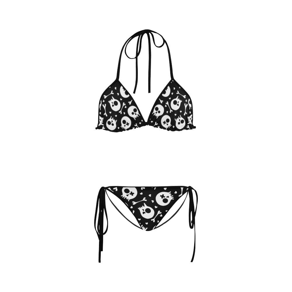 Women's Sugar Skull Dia De Los Muertos Two Pieces Bikini Sets Swimwear Swimsuit