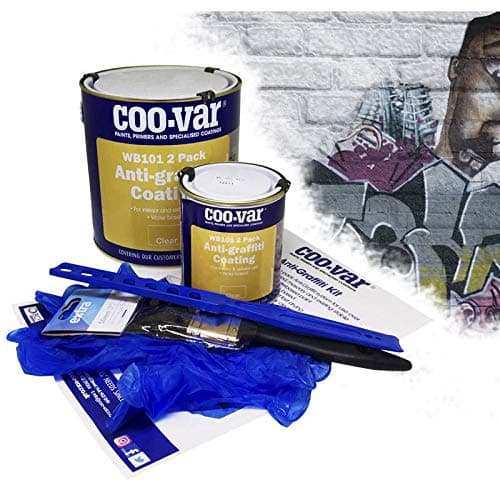 Coovar Anti-Graffiti WB101 Water Based 18m² Paint Kit (Inc of gloves, paddle, paint brush & instructions)