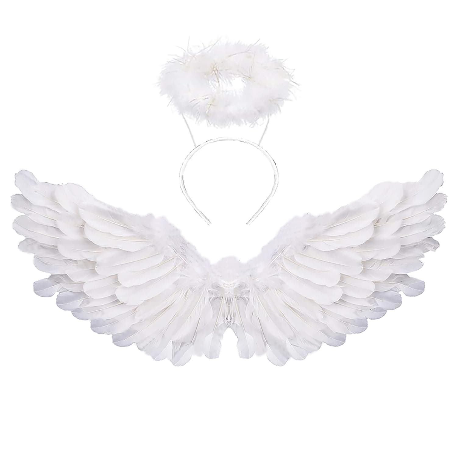 SzJias Angel Costume Wings for Girls Angel Costume Wings and Halo for Kids Halloween Christmas Eve
