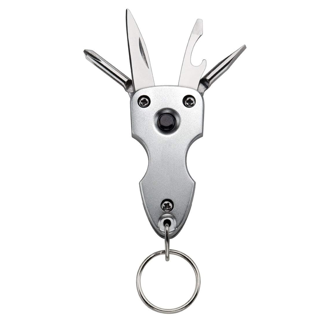 Stealodeal Silver 6 in 1 Torch Multi-Tool Keychain (Silver)