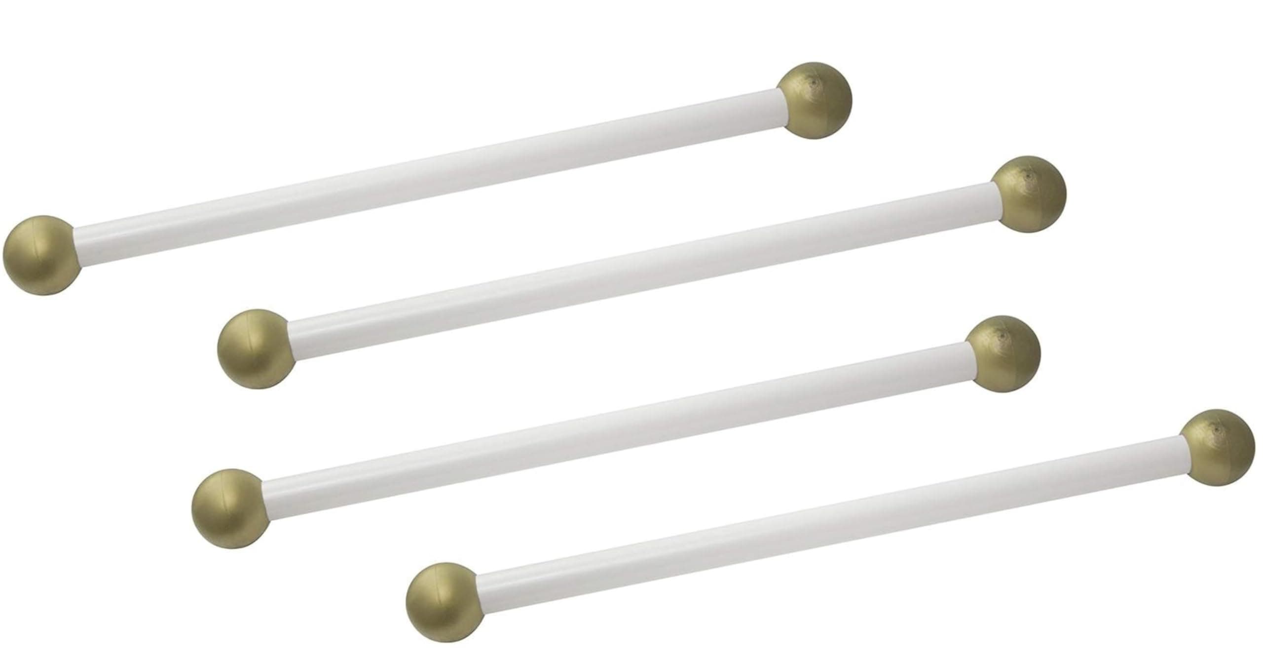 Solus SCA-335WH-4PK 15" Aluminum Cross Arm Ladder Rest for Outdoor Lamp Posts and Poles, Easy to Mount, Maintenance Free and Weather Resistant, White Bar with Gold Caps, Pack of 4