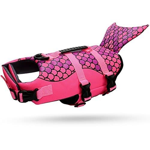 Paws Paradise Dog life jackets Coat Vest Cosplay Mermaid Pet Swimming Training Dog Swimsuit (M)