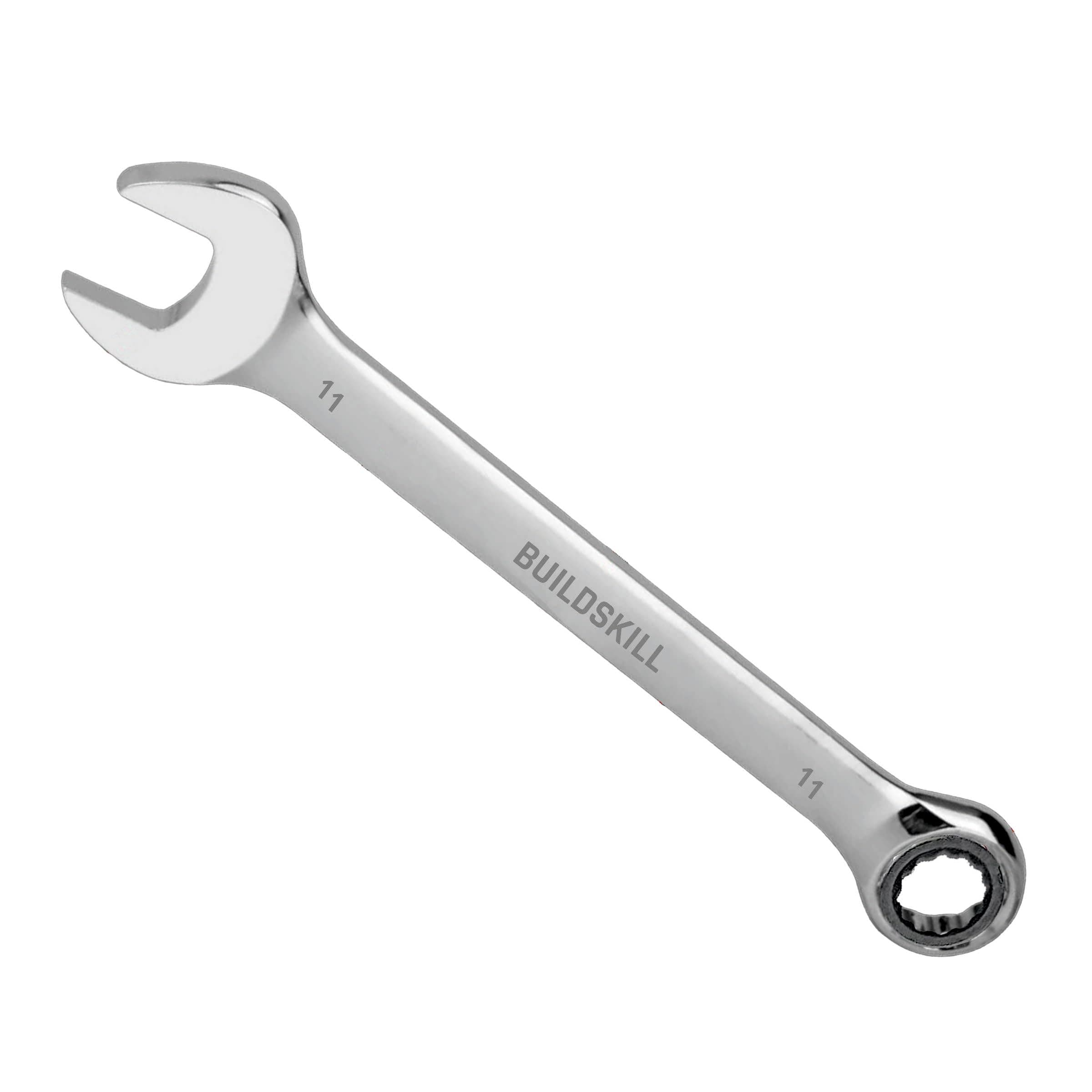 Cr-V 11mm Ratchet Spanner | Hardened | Rust-Proof | Polished Chrome Wrench with High Torque for Tight Spaces | Durable Wrench & Spanner for Auto & Home Repair
