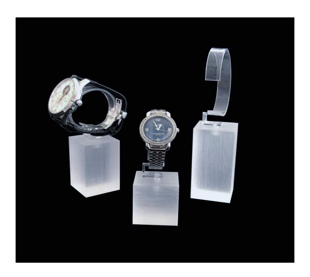 Modern Design Acrylic Watch Display Stands Riser Fine Exhibition Store Trade Show Premium Grade Material Simple Elegant Presentation Timeless Neutral Photo Prop