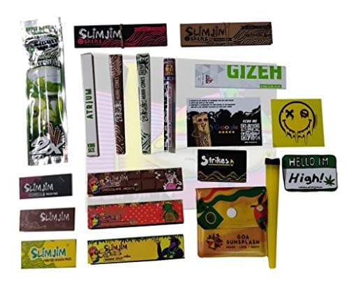 Slimjim OG Happy Box Rolling Papers, Cyclones and Doob Tube (Pack of 13)