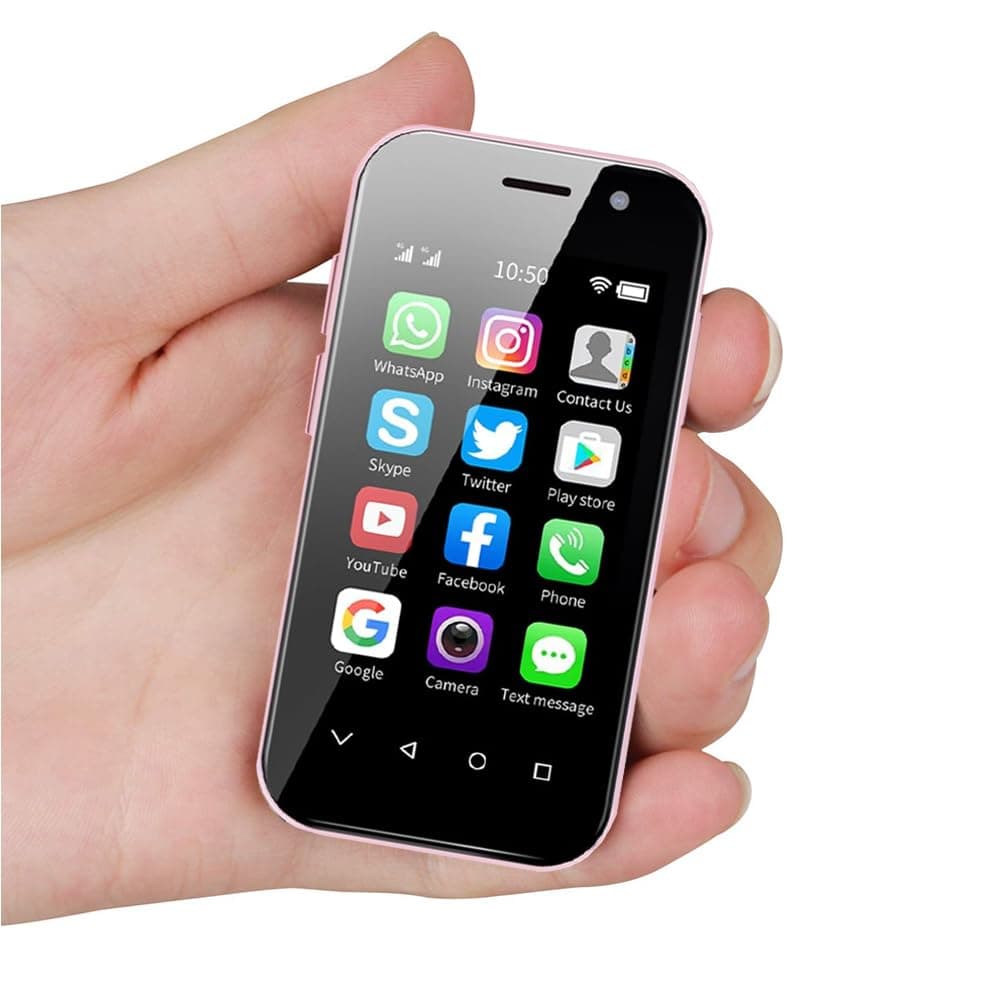 Mini 4G Smartphone Unlocked, 3.0 Inch Dual Sim Quad Core Mini Phone Premium Child Phone Small Smartphone Student Pocket Cellphone, 2+16GB (Pink)