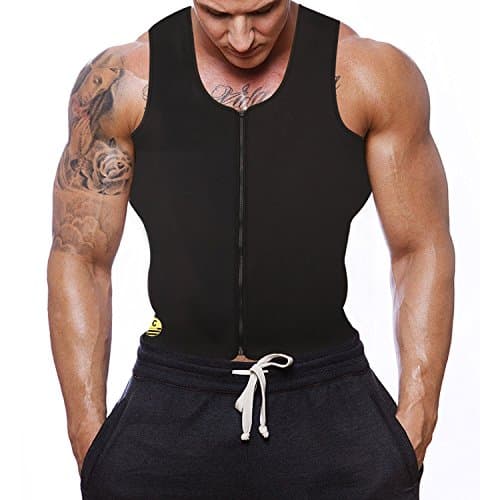 Men Waist Trainer Vest for Weightloss Hot Neoprene Corset Body Shaper Zipper Sauna Tank Top Workout Shirt Thermo Body Shaper Sweat Tank Top Black