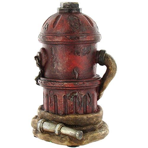 Red Brown Black Fire Hydrant Fire Hose Firefighter Coin Bank