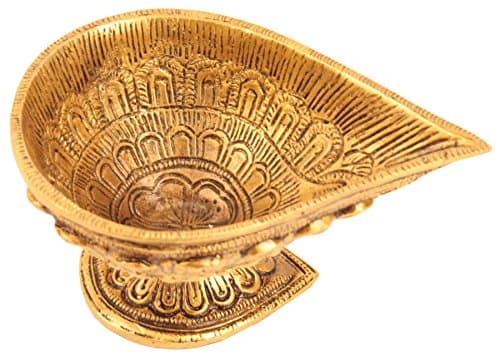 Statuestudio VZI051 South Indian Style Brass Handmade Diwali Home Temple Antique Decor Diya