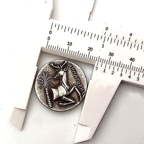 Greek Craft Spanking Worm Antique Copper Old Silver Medal Collection Coin Relief Antelope 24mm Copper Silver Commemorative Coin,Copy Coin