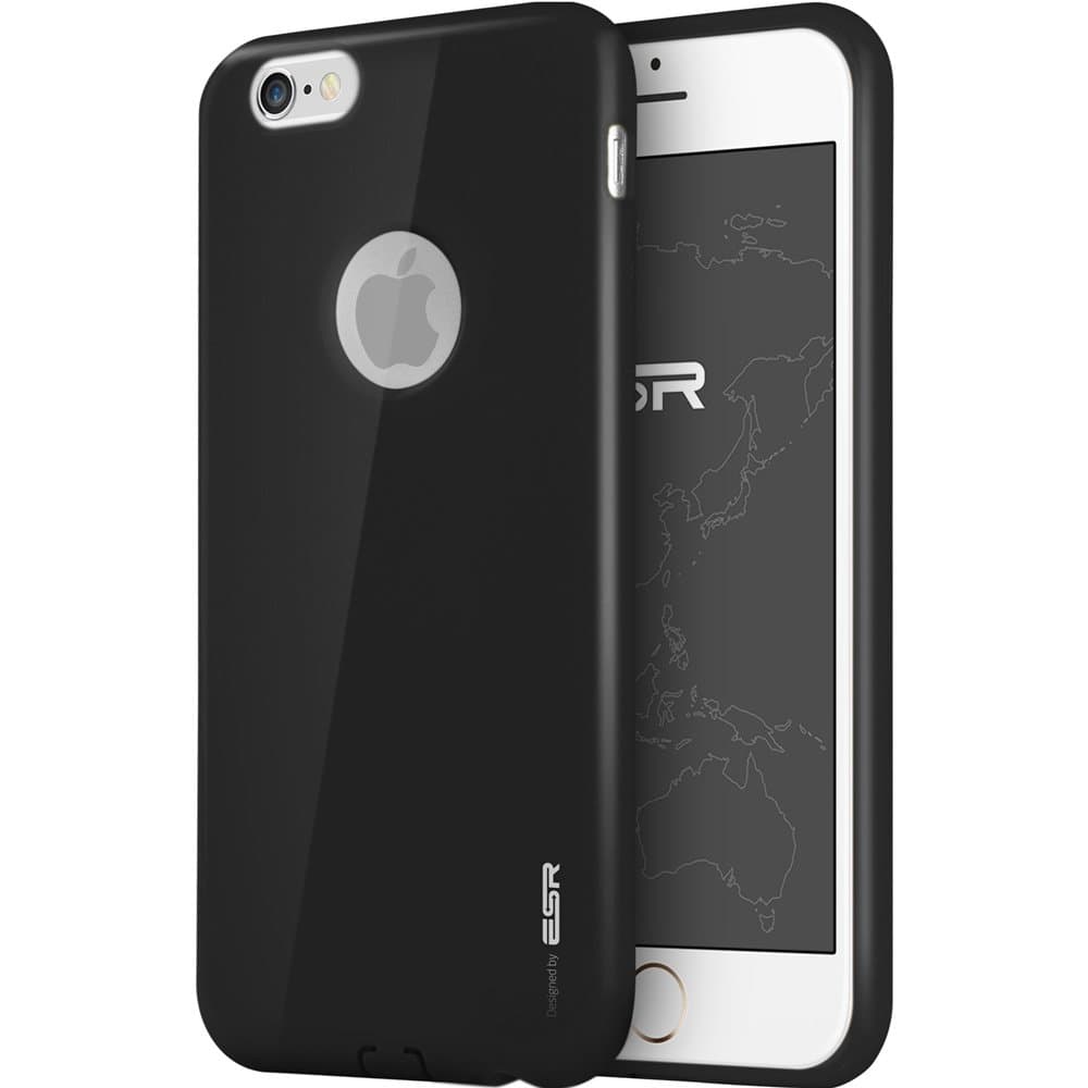 iPhone 6 Case, ESR Soft Rubber Case with Apple Logo Cut-Out [Yippee Colour Series] [Ultra Thin] [Scratch-Resistant] Protective Cover for 4.7 inches iPhone 6 (Mysterious Black)¡­