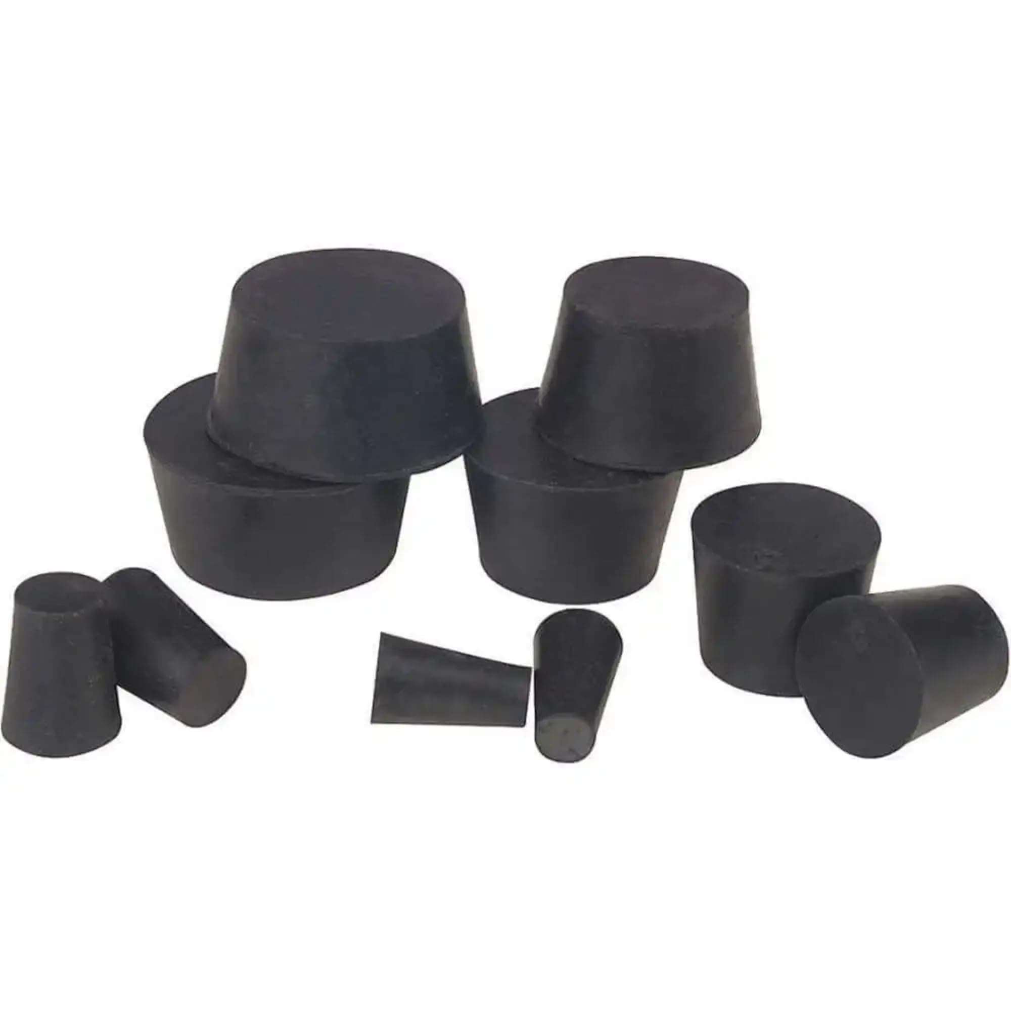 United Scientific RSTPK2 Premium Laboratory Black Rubber Stoppers | Good to Seal Bottles, Tubes and Many Other Containers - Black Lab Plug | #00 to #7 Assorted Sizes | 1LB of Stoppers