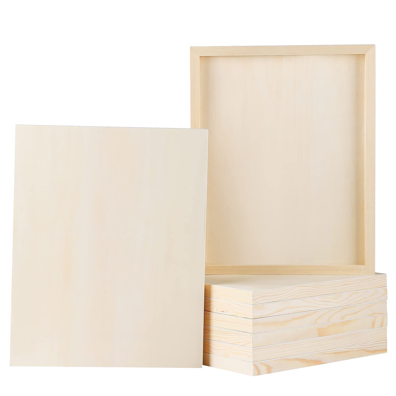 ADXCO 8 Pack Wood Panels 11 x 14 inch Wooden Canvas Board Unfinished Wooden Panel Boards for Painting, Arts, Pouring Use with Oils, Acrylics