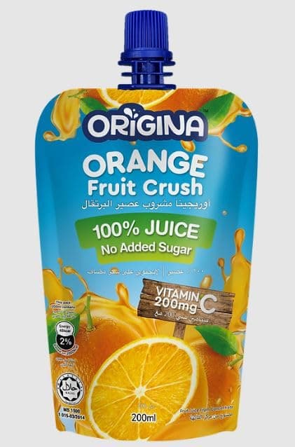 OriginaOrange Fruit Crush Juice with 200mg Vitamin C 200 ml, 25-Pack