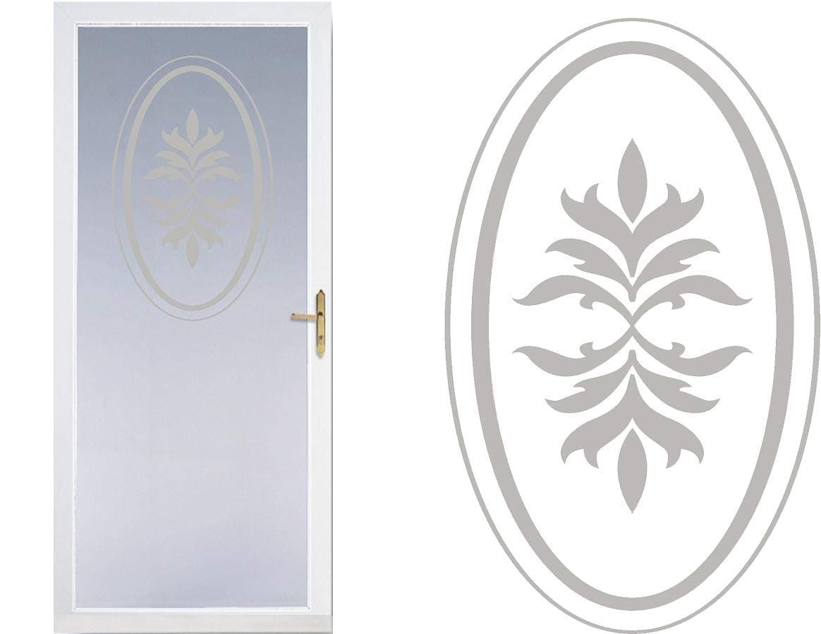 Circle Leaf DIY Etched Glass Vinyl Privacy Film Glass Door Decals Sliding Front Shower Door Decal Door Stickers Window Sticker