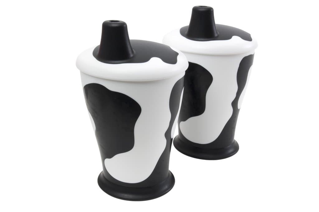 Cow Beaker (Pack of 2, 250 ml, Black/White )