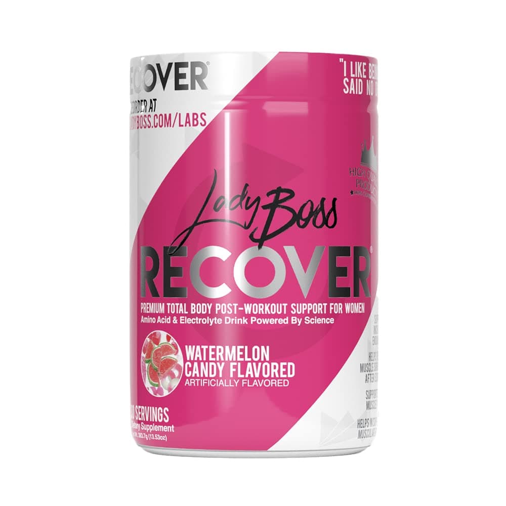 LadyBoss Recover - BCAA Post Workout Muscle Recovery Drink Powder for Women, Support Muscle Recovery After Workouts, Watermelon Candy Flavor, 30 Servings, 3.53 oz