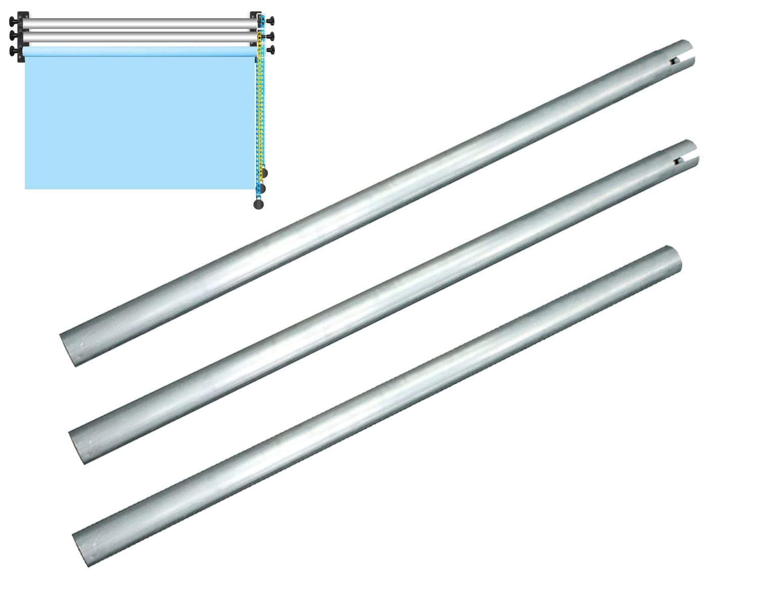 AISIMEE 118"/3m Metal Tube Crossbar for Manual/Electric Studio Roller Backdrop Wall Mount System ,Aluminum Cross Bar for Photography Background Support System