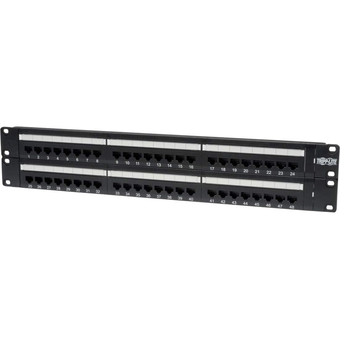48-Port 2U Rackmount Cat6 110 Patch Panel, 110 Punchdown Termination, Color Coded EIA/TIA 568A & 568B Back Label, RJ45 Ethernet, Lifetime Limited Warranty (N252-048)