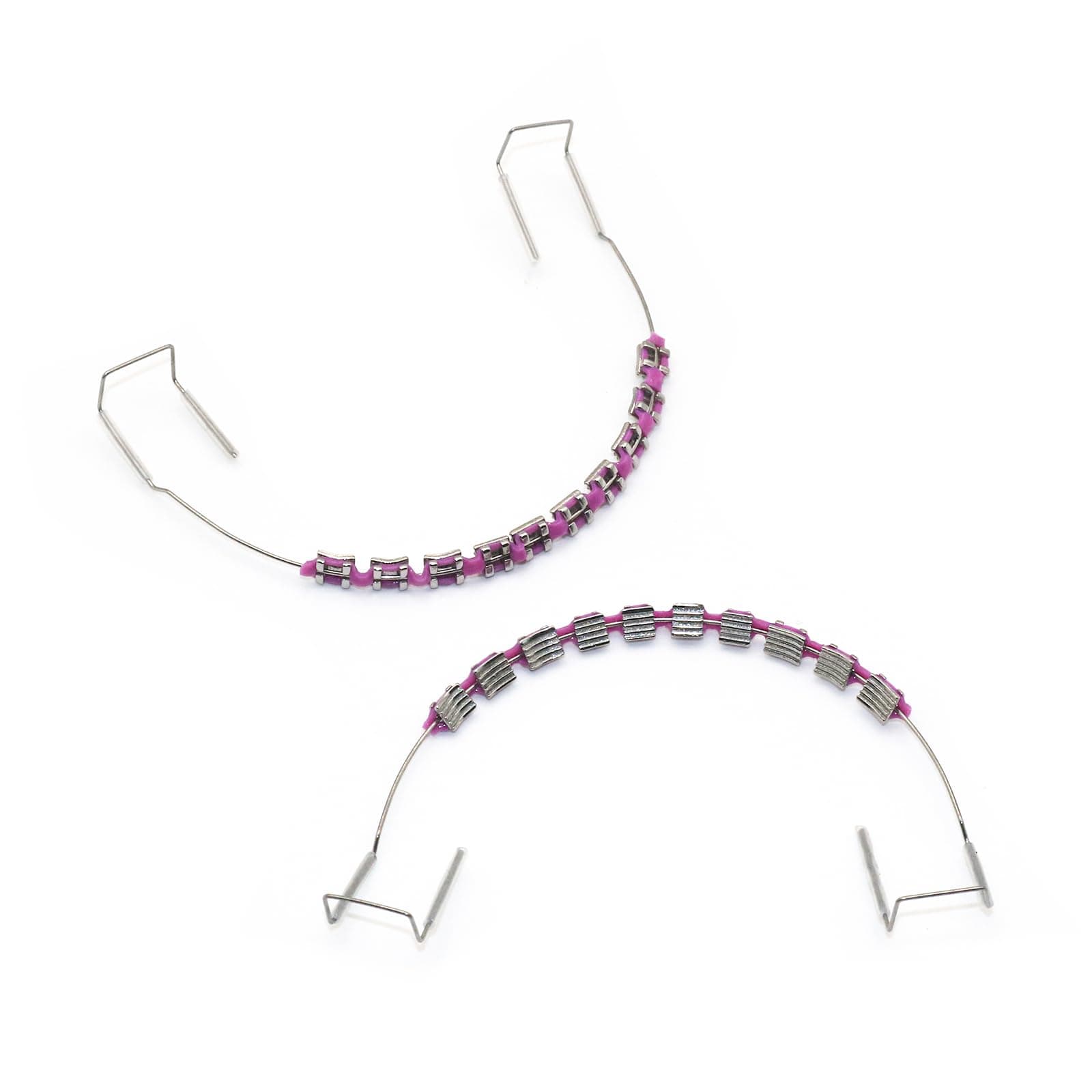 1 Pack Temporary Tooth Decoration with Metal Wires,Metal Bracket and Orthodontic Ligature Ties,props for dental students to practice. (Purple)