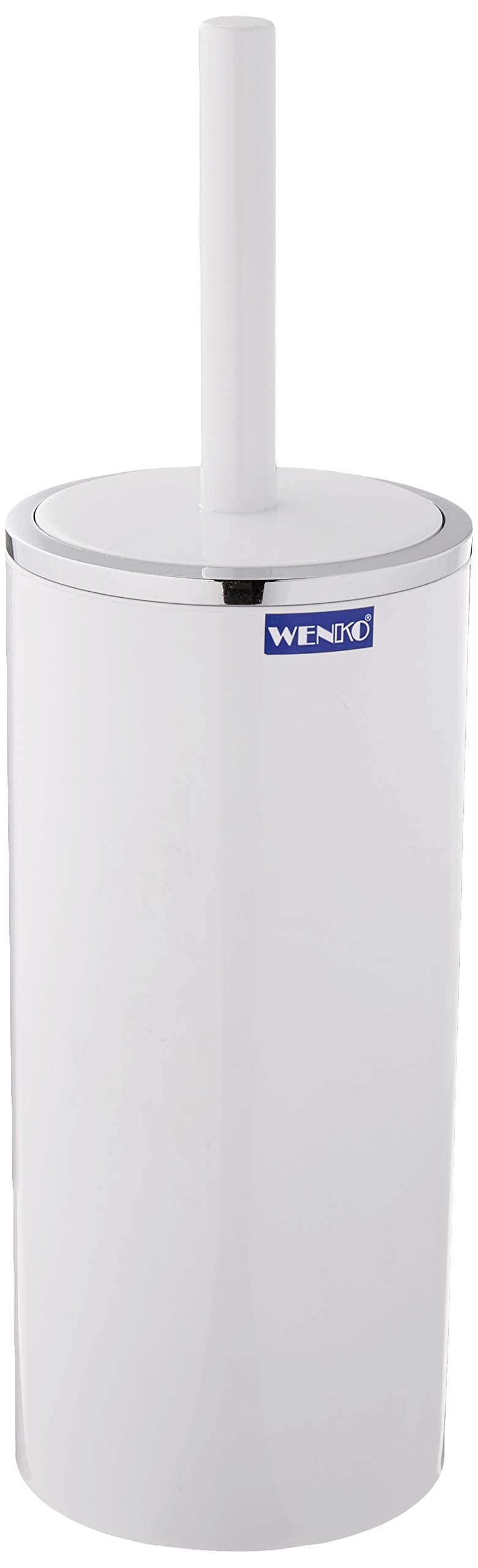 WENKOToilet Brush and Holder Set for Bathroom, Soft Silicone Bristle with Cover, Sturdy Cleaning Toilet Bowl Brush, 4.13 x 13.38 x 4.13 inch, White