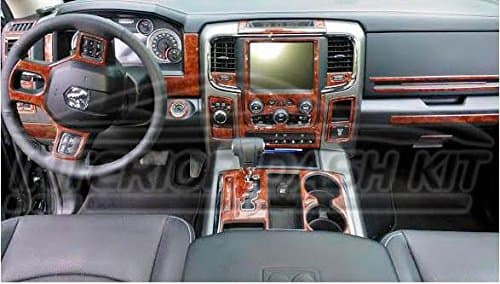 Dodge Ram 1500 2500 3500 Interior Wood Dash Trim Kit Set 2013 2014 2015