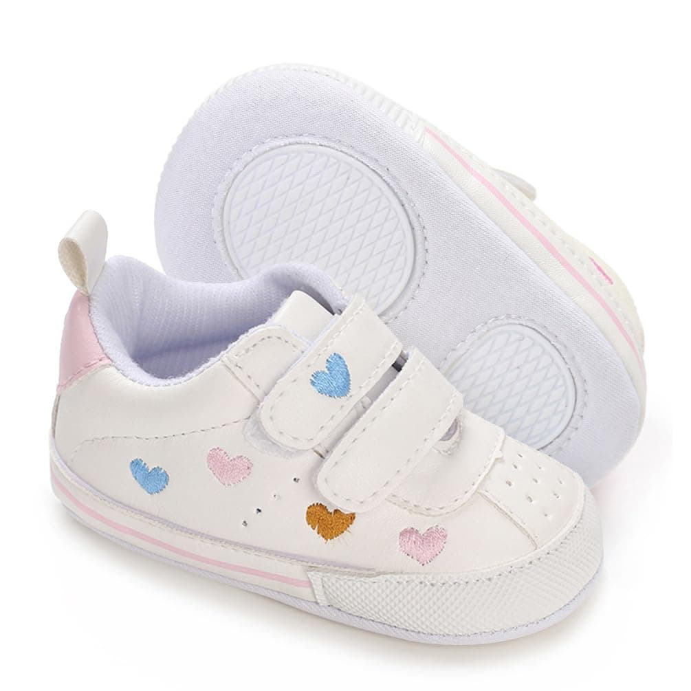 Clowora Baby Boys Girls Shoes Non-Slip Rubber Sole Sneakers Infant First Walking Toddler Crib Shoes Newborn Loafers Flats.