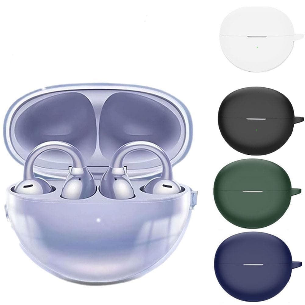 Silicone Case for Huawei Freeclip Headphone, Protective Cover for Free Clip, Silicone Protective Sleeve for Huawei Freeclip, Carrying Sleeve Skin Protector, Black