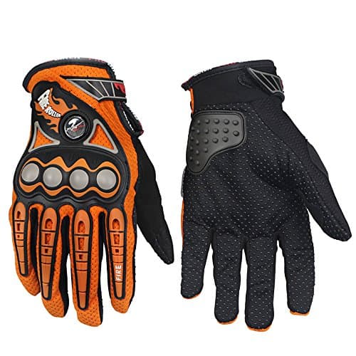 BRAND PRO-BIKER Motorcycle Gloves ATV MTB Moto Racing Motorbike Motocross Motor Riding cycling bicycle gloves (L, Orange)
