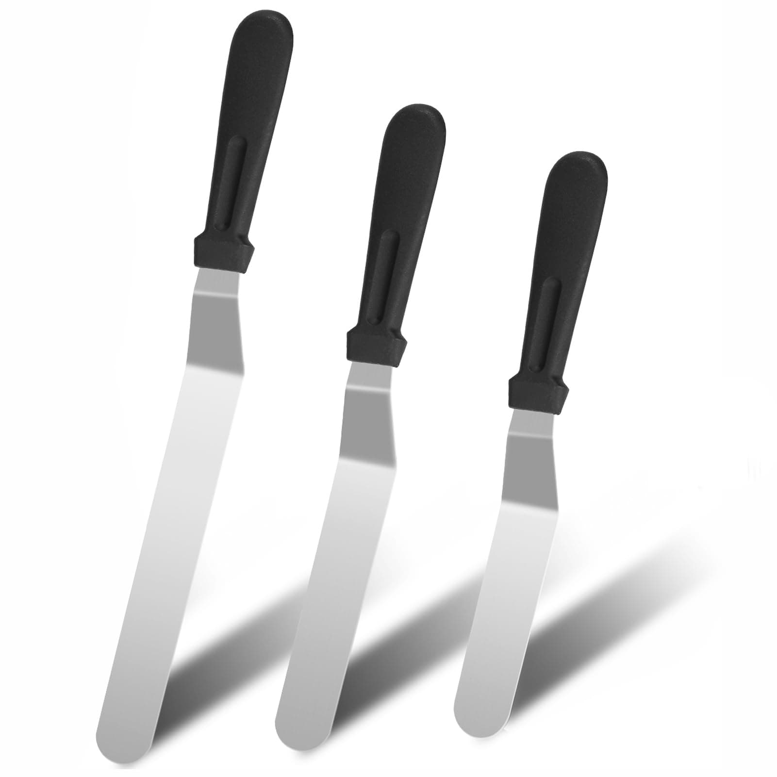 4 PCS Icing Spatula Stainless Steel Cake Decorating Spatula Set 6/8/10/12 Inch Professional Cake Icing Spatula Plastic Handle for Home Kitchen Cake Decorating Offset Spatula Sturdy and Durable