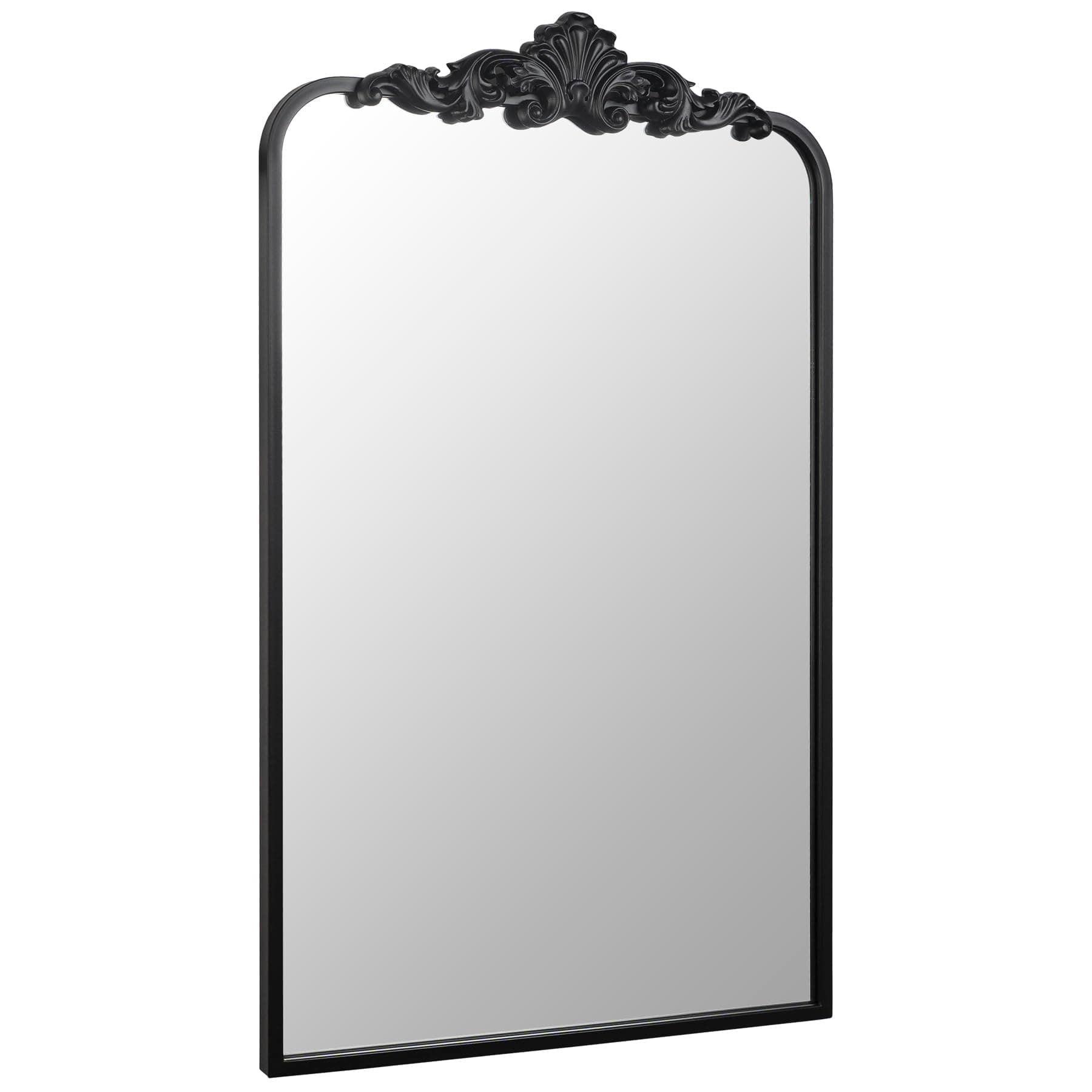 RuomengTraditional Wall Mirror, Black Bathroom Mirror Baroque Inspired Wall Décor, Accent Mirror for Vanity Entryway and Living Room, 19” x 30.5”