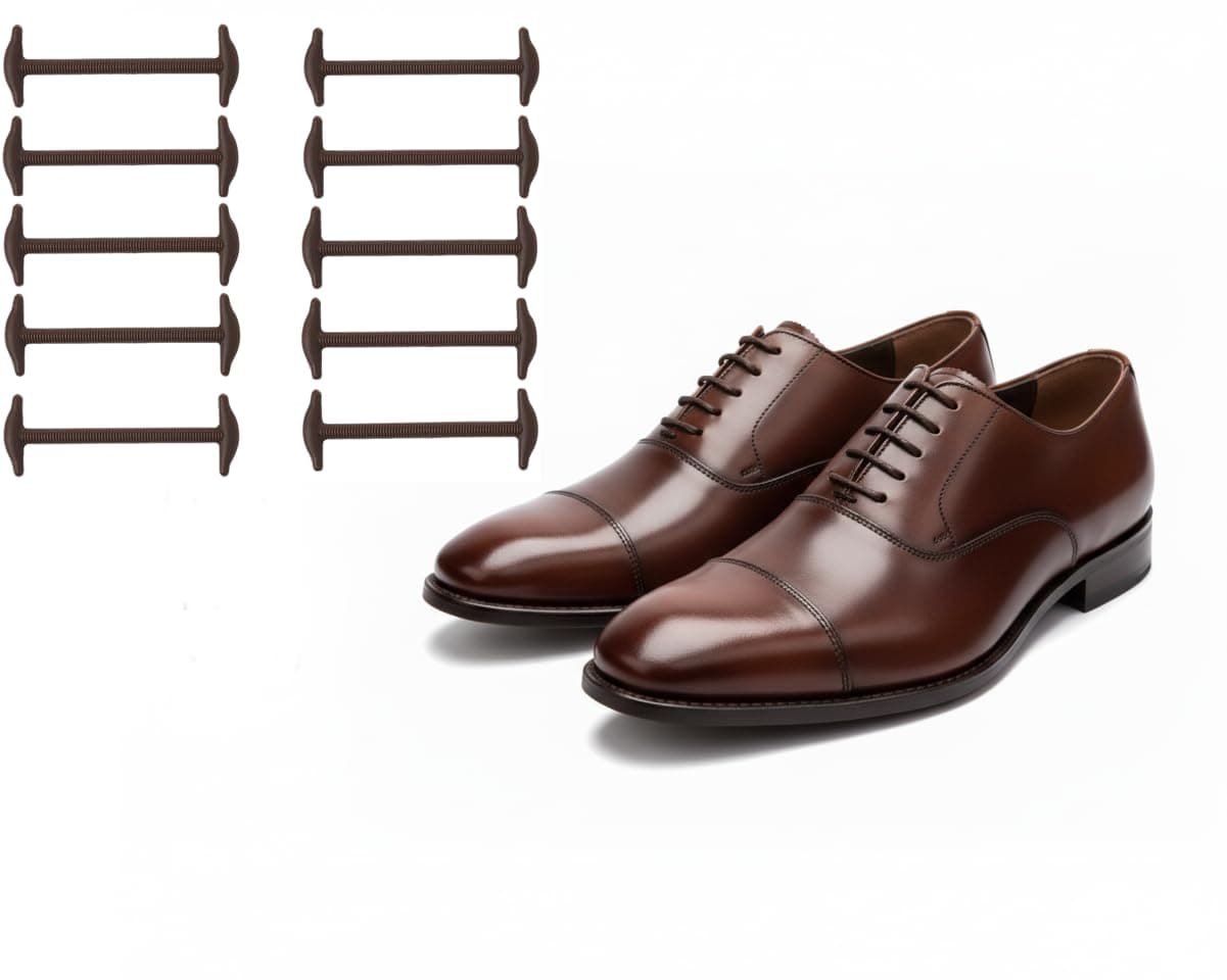 No Tie Elastic Slip on Dress Shoelaces for men and women, Silicone Shoelaces Patented Anchor Type