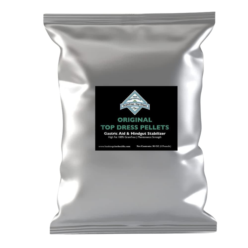 Gut Health Horse Supplements - Original Peak Performance Top Dress Pellets (6 lbs) - Ulcer Aid for Horses That Promotes Hoof Growth, Weight Gain, Improved Mood, and Coat Growth