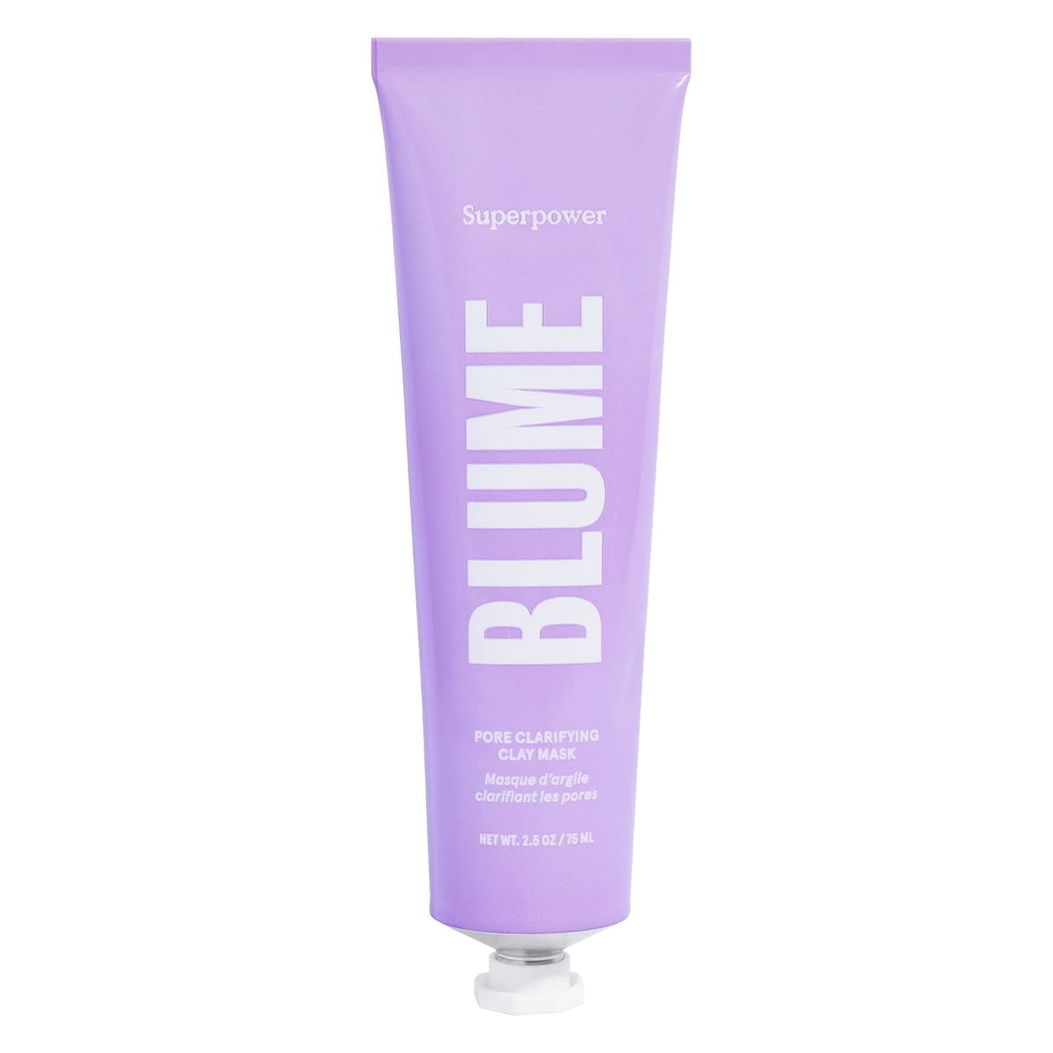 Blume Superpower Clay Mask - Detoxifying Pore Mask to Help Brighten & Balance Complexion - Clarifying Facial Mask with Bentonite & Kaolin Clay to Help Tone & Firm Skin (75g)