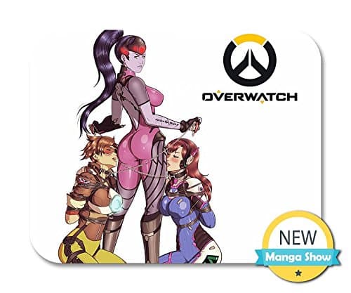 OW Overwatch Tracer D.Va Widowmaker Mei Symmetra Mercy Genji Rubber Mouse Pad Mousepad with Designs 9.84"x7.87"