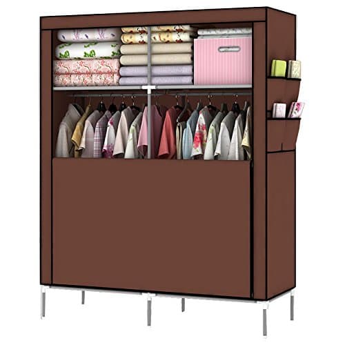 Mow-Wow Christmas Gift DIY Assambled Portable Clothes Closet Wardrobe Fabric Clothes Storage Organizer Coffee