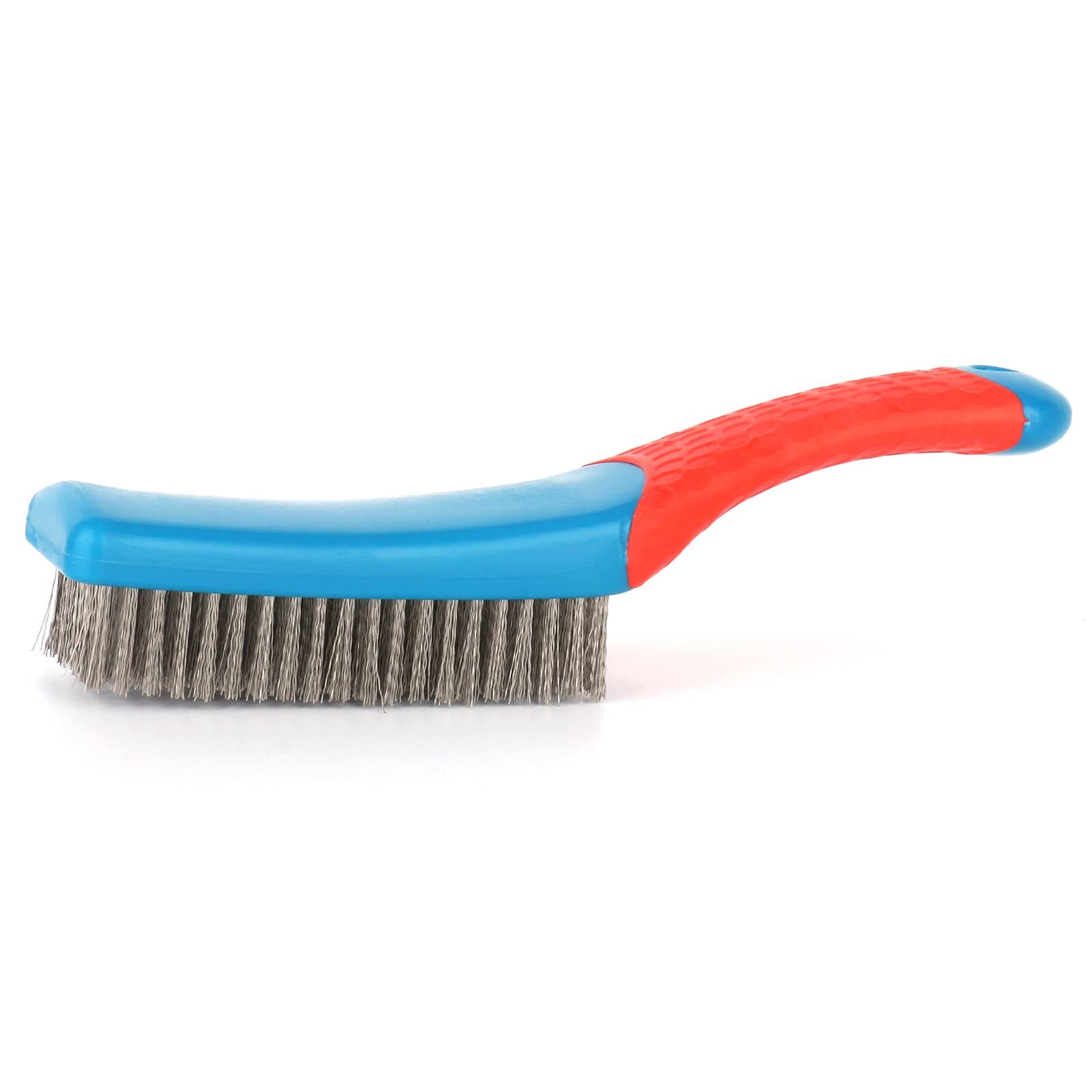 Wire Brush for Rust Removal Steel Wool Scrubber Metal Bristle Brush Concrete Rust Remover Paint Remover for Brick Heavy Duty Stainless Steel Scrub Brush with Handle for Metal Surface Cleaning