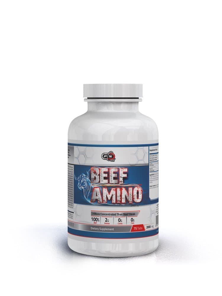 Pure Nutrition Beef Amino Acid Tablets 2000 mg|25 50 100 Servings|No Carbs No Fats|Essential Leucine Isoleucine Valine BCAAs|18 Different Amino Complex|Muscle Build & Recovery Workout Supplement