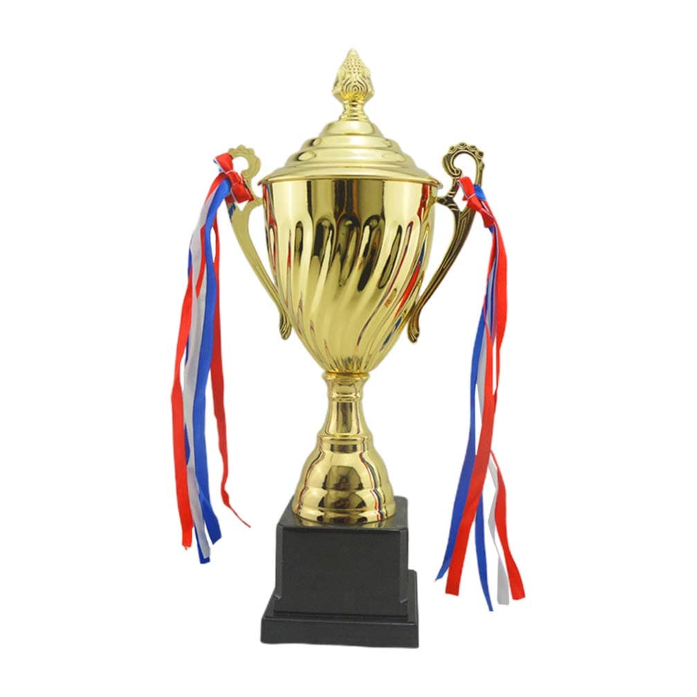Toyvian Gold Trophy Metal Trophy Awards Cup Trophy for Sport Tournaments Competitions School Honor Game 32.5cm