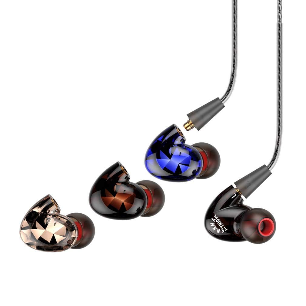 Trio 3 Parts Detachable Dual Drivers Sport Earhook MMCX in Ear Earphones Earset Headphones with Microphone & Remote