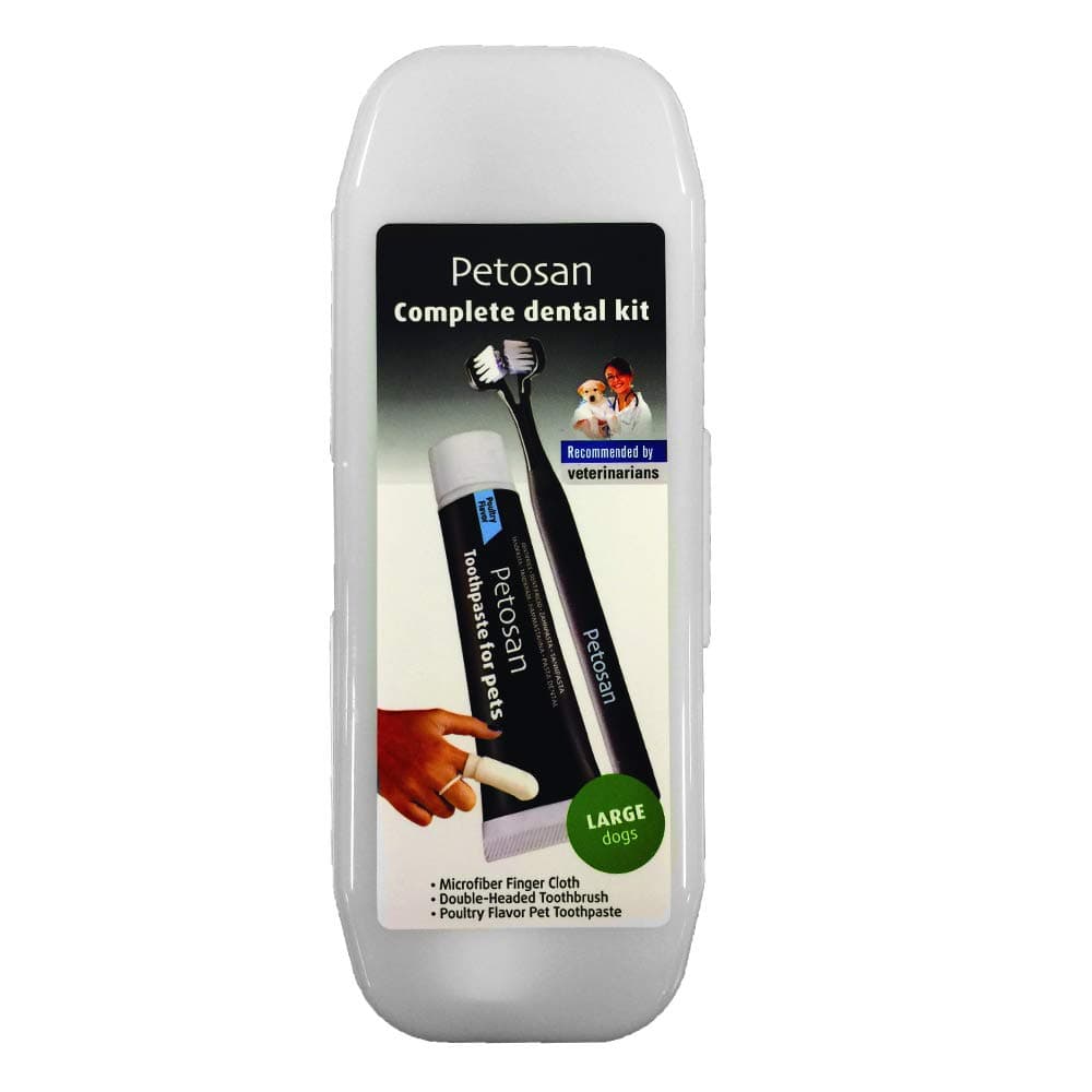 Petosan Complete Dental Kit for Dogs with Toothbrush, Toothpaste & Oral Cleaner