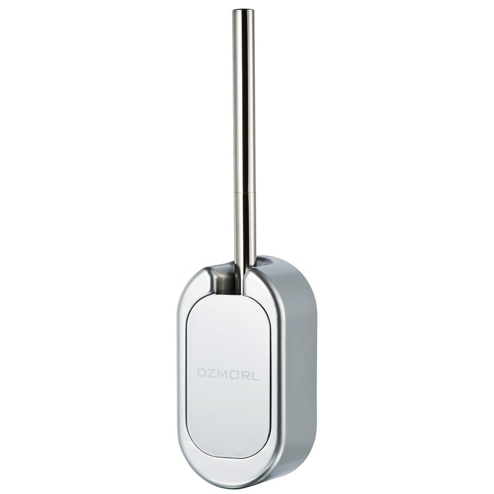 SALOVES Toilet Brush Set Wall Mounted Bathroom Cleaning Brushes with Stainless Steel Handle (Silver)