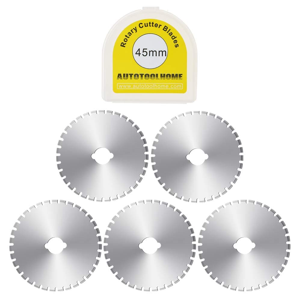 AUTOTOOLHOME 45mm Skip Stitch Rotary Cutter Blades Perforating Blades for Crochet Edges, Perforator Tool for Paper Fabric 5-Pack Replacement Rotary Blades