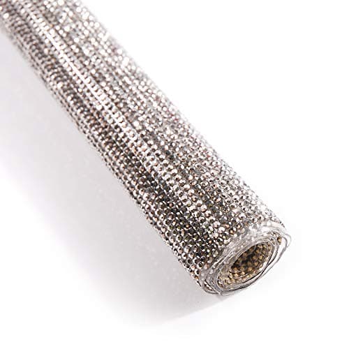 Self-Adhesive DIY Gems Bling Crystal Adhesive Rhinestone Sheets Car Cellphone Mobile Decoration Sticker Scrapbooking Embellishments24X40Cm(9.45X15.75Inch) (Hematite, 2mm)