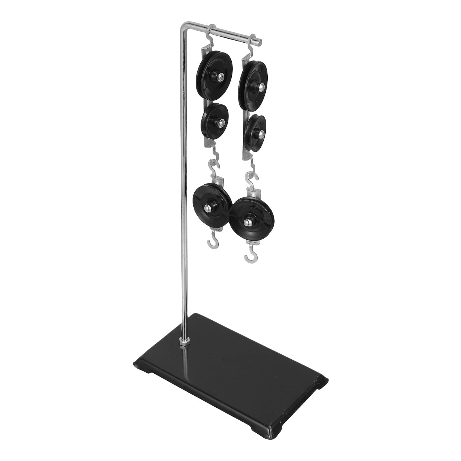 Metal Pulley Block Set with Stand, 13.4 Inch Physics Experiment Kit - Block and Tackle Pulley System for Science Project, Educational Laboratory Mechanics Equipment for Kids & Classroom