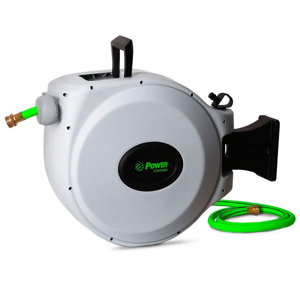 Power Retractable Hose Reel 20 Plus 2 Meters, Super Heavy Duty, 500 Psi Burst Strength, 3 Layer Hybrid Hose - CW020