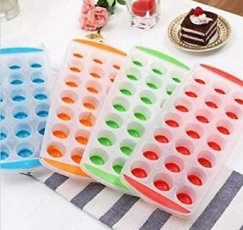 yinxiaodaIce Cube Tray Easy Pop Maker Ice Cube Plastic Silicone Top Mould 21 Ice Cubes