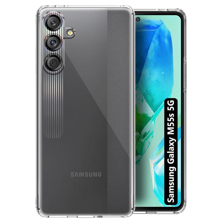 LoudCase Shockproof Crystar Clear Back Cover Case Cover for Samsung Galaxy M55s 5G | Transparent Back Cover | Raised Bumps for Camera & Screen Protection for Samsung Galaxy M55s 5G