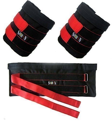 PHYSIO Shihan Ankle Weights Pouch sold without Weights 10kg Sand Bag Capacity Adjustable, Ankle Leg Weights, Athletic, Gym Training Ankle Weights (Men/Women