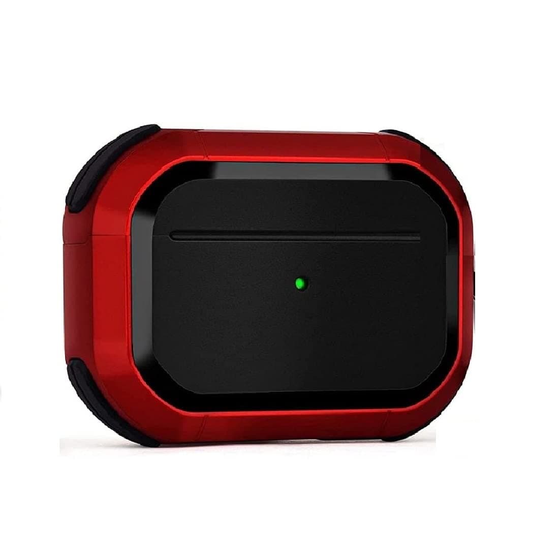 HAMZ Eggshell Edition (Visible Front LED) Hybrid Shockproof Four Corner Buffer Design Case Suitable for Airpods Pro (Red)